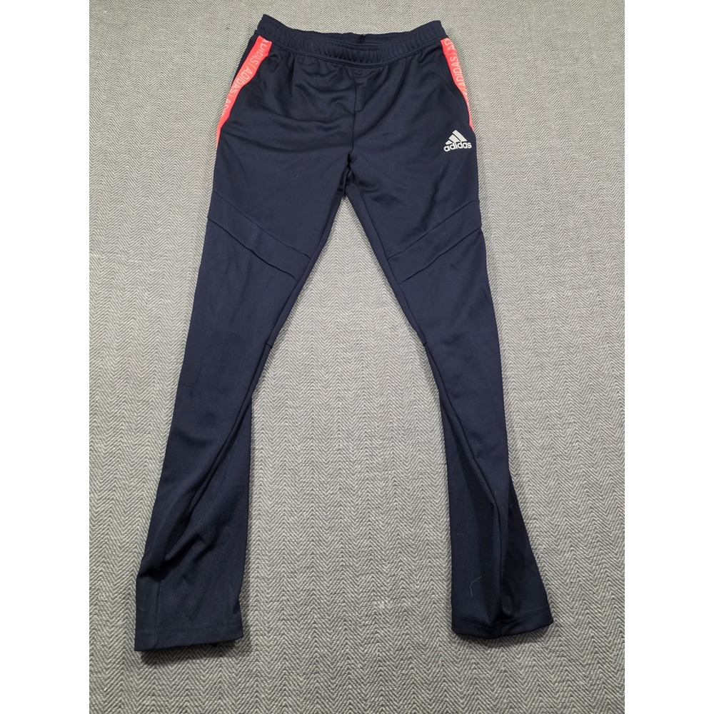 Adidas Boys XL Navy Blue Red AEROREADY Track Pants Joggers Youth 15-16Y NEW